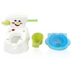 Side view of Baby Potty Trainer showing splash guard and backrest