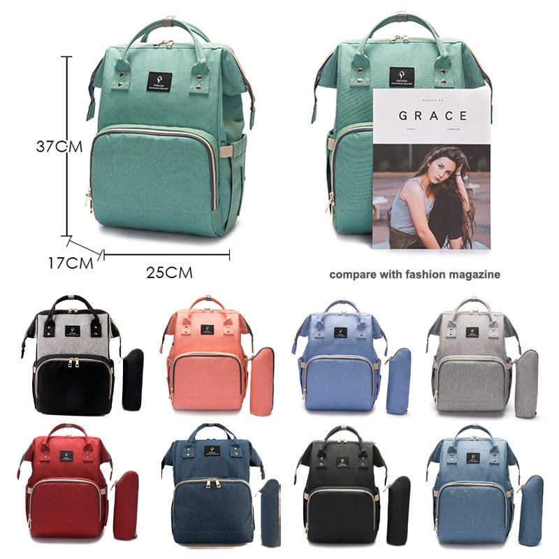 <img src="waterproof-usb-maternity-backpack-side.jpg" alt="Waterproof USB Maternity Backpack side pocket">