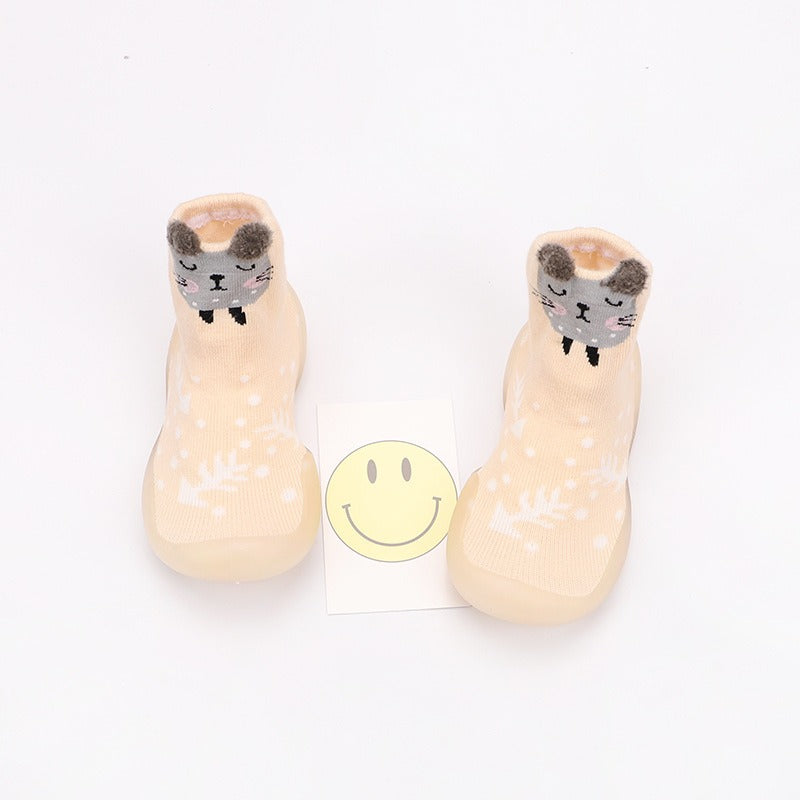 Side view of Baby Cartoon Walking Shoes showing cartoon design