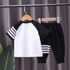 “Back view of Boys Summer Two-Piece Suit showing relaxed fit design”