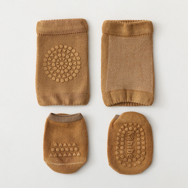 <img src="baby-knee-pad-socks-set-5.jpg" alt="Cute Baby Knee Pad Socks Set for toddlers" />