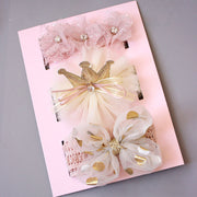 New Baby Hairband Korean Style Bow Flower Children's Hair Accessories Headband Guard Fontanelle Crown Jewelry Set Gift Box