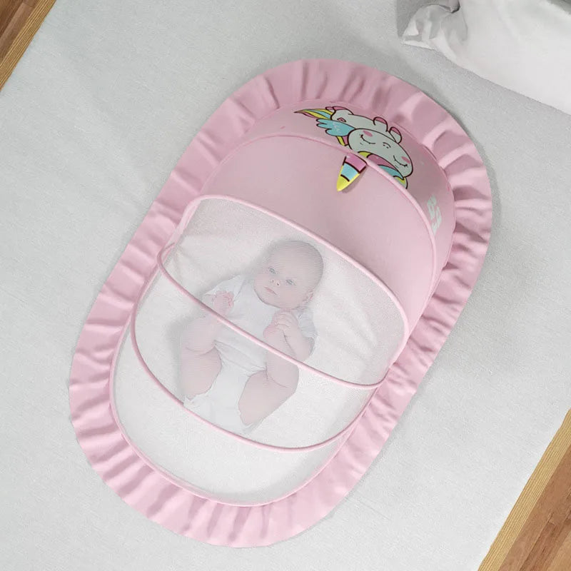 Baby sleeping under breathable Baby Mosquito Net Cover
