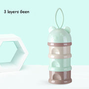 3 / 4 layers Bear Style Portable Baby Food Storage Box Essential Cereal Cartoon Infant Milk Powder Box Toddle Snacks Container