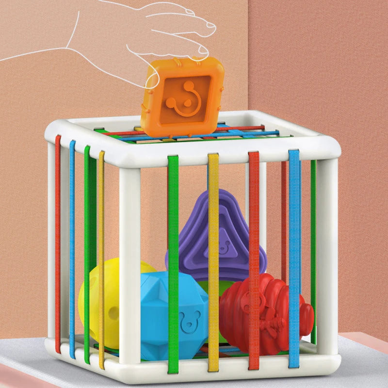 Baby Montessori Geometric Shape Blocks Toys for Infant Motor Skills