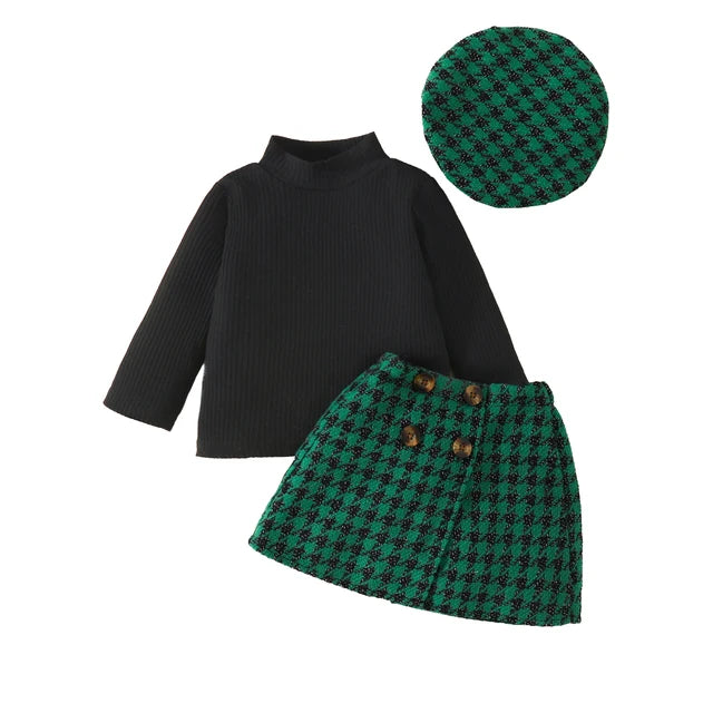 Christmas Newborn Infant Toddler Baby Girl skirt and top set