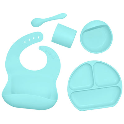 Side View of Baby Feeding Bowl and Spoon Set