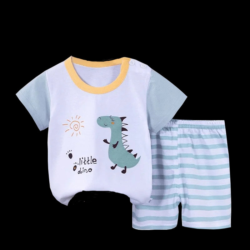 Comfortable t-shirt-shorts-2-piece-clothing-set cotton casual tracksuit