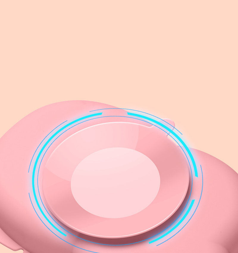 Baby using Silicone Baby Dinner Plate for self-feeding