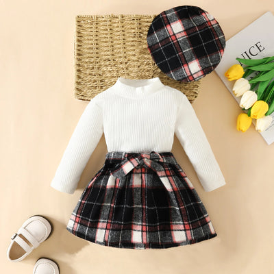 Stylish ma&baby 6M-3Y Toddler Infant Newborn Baby Girls Clothes Sets plaid skirt outfit