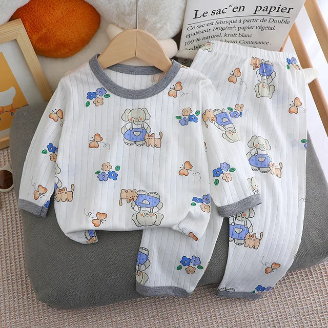 New Summer Children's Long-sleeved Trousers Home elastic waistband design