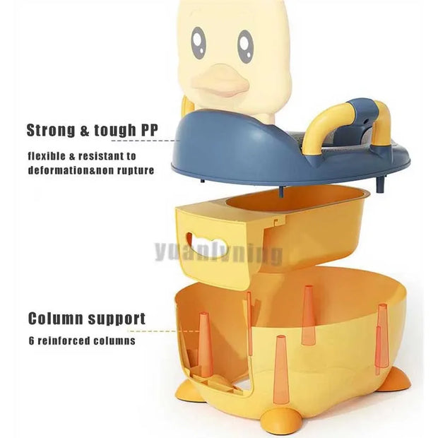 Children's Pot 1-6 Years Old Upgraded Cute Duck Baby Toilet Seat Baby Potty Portable Stool Boys & Girls Safe Trainer Seat WC