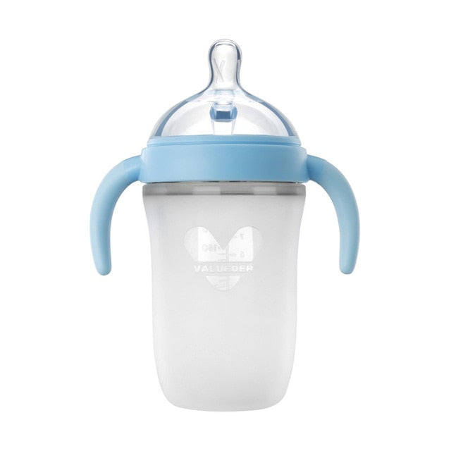 Alt: Ergonomic Baby Silicone Feeding Bottle for small hands