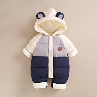 Baby down cotton jacket jumpsuit – Warm, thick, and comfortable for cold weather