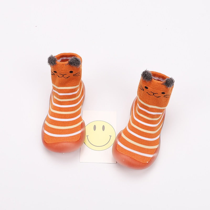 Baby Cartoon Walking Shoes in multi-color design for toddlers