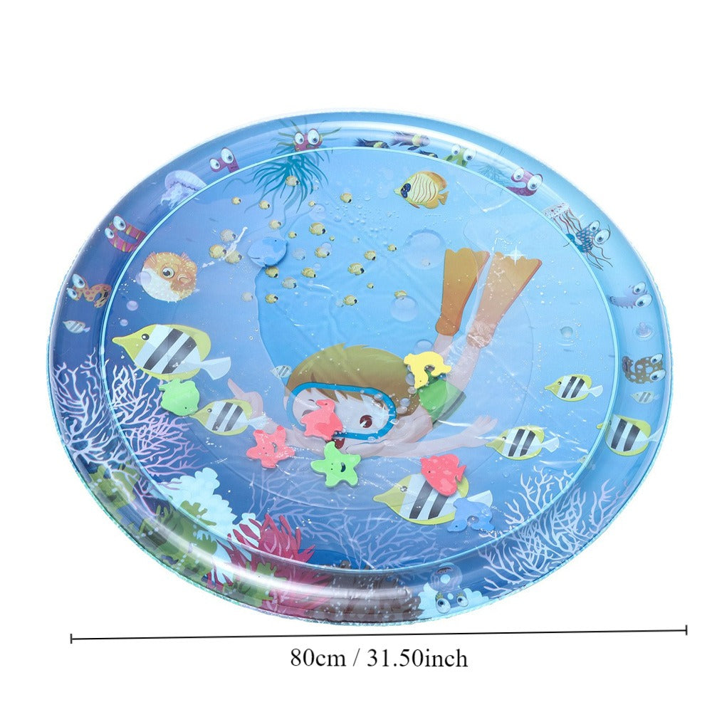 Crawling Water Mat Baby Inflatable Toy filled with colorful water