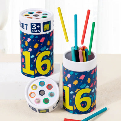 Children's puzzle color classification cup front view