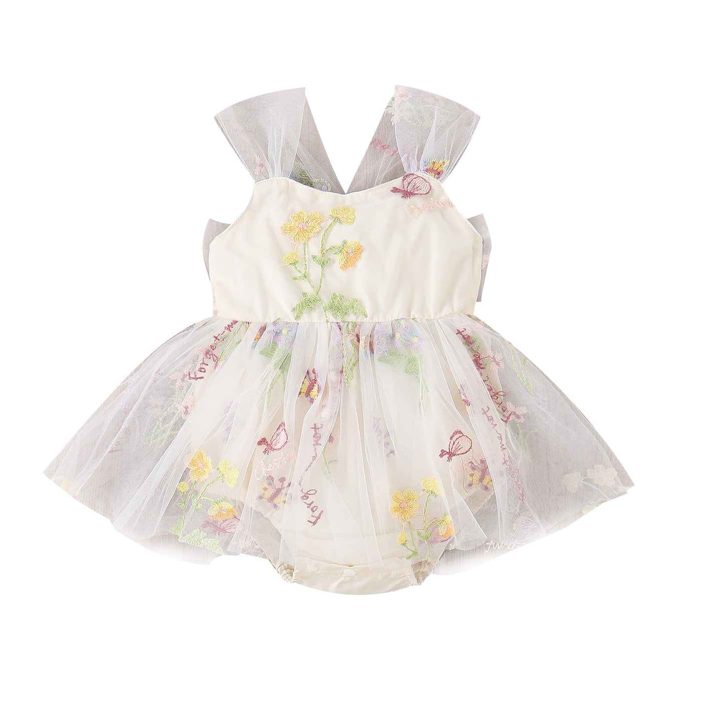 Stylish Girls' baby suspenders with embroidered baby rompers set