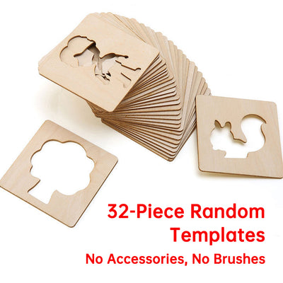 Portable Children's Wooden Drawing Template Set for Home and School