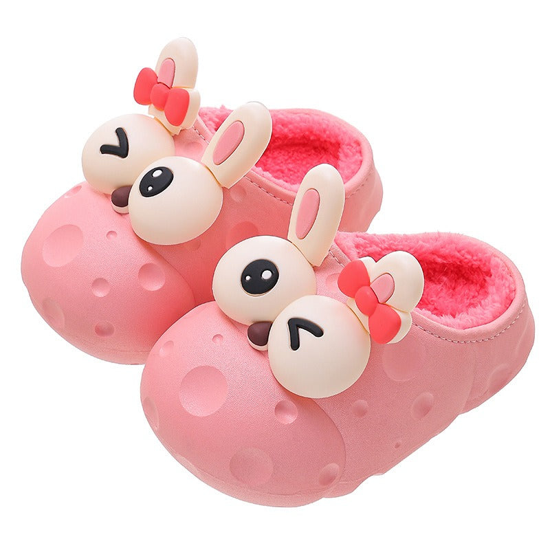Baby Cotton Slippers in warm plush design for boys and girls