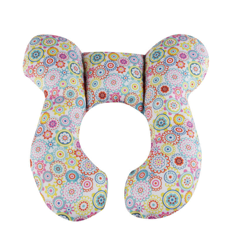 alt="Blue Baby Head Protection U-Shaped Pillow Stroller for toddlers"
