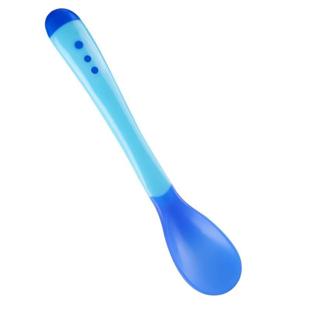 Silicone Baby Feeding Spoon Infant Temperature Sensing Weaning Soft Head Solid Spoons for 4-24 Months Baby Utensil Solid Feeding