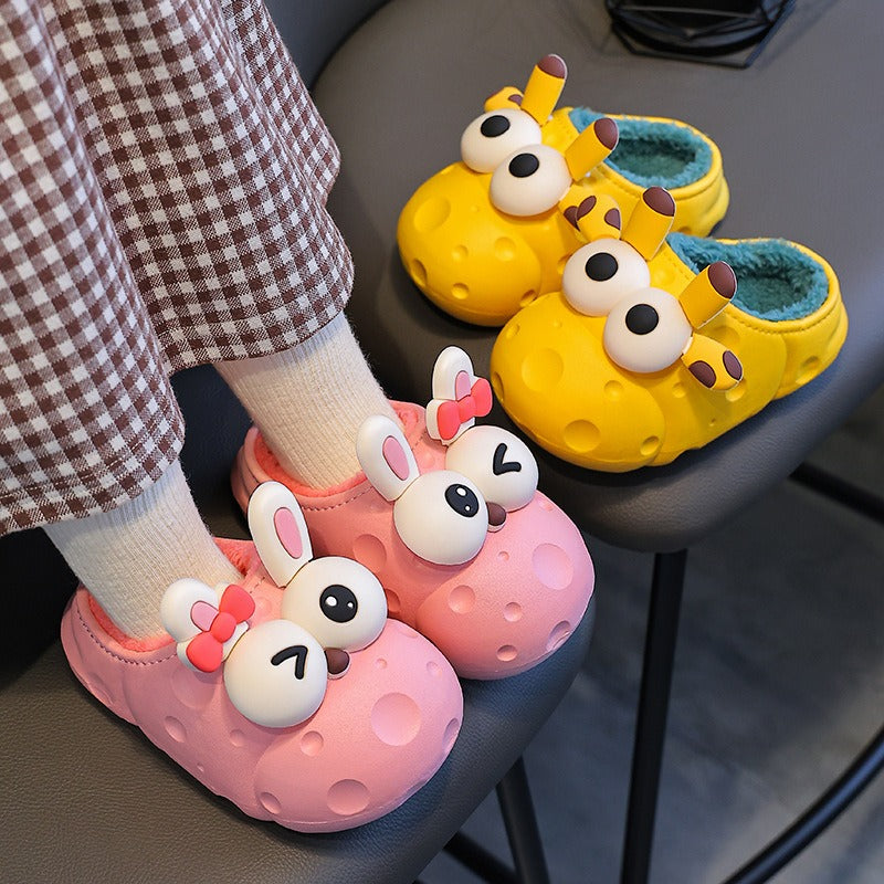 Plush Baby Cotton Slippers with comfortable cushioned interior