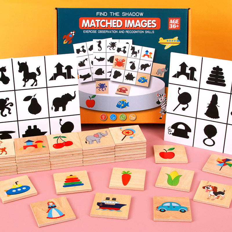 Child matching shapes in Shape Matching Puzzle