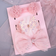 New Baby Hairband Korean Style Bow Flower Children's Hair Accessories Headband Guard Fontanelle Crown Jewelry Set Gift Box