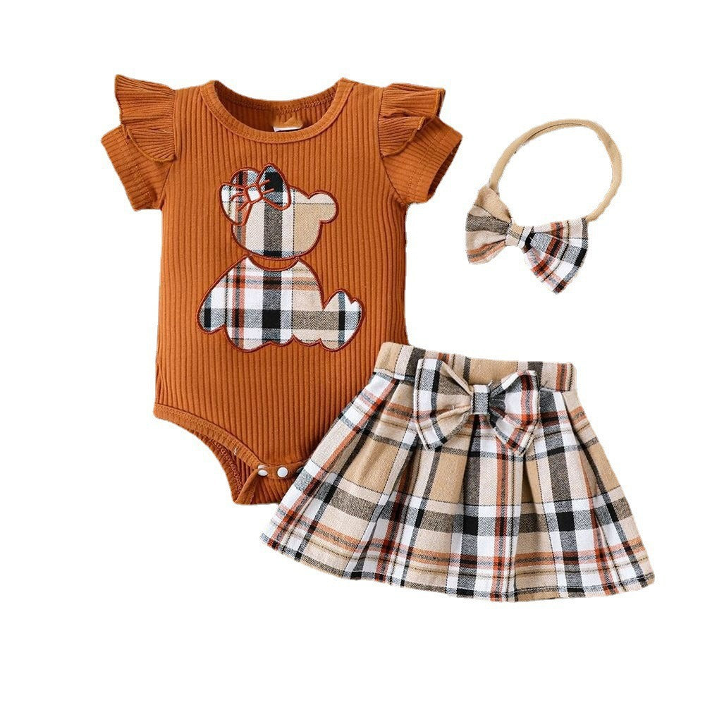 Newborn baby girl summer style romper with cute design