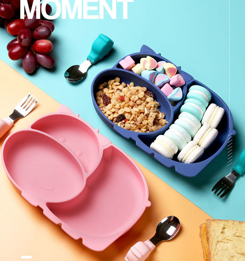 Close-up of Silicone Baby Dinner Plate compartments
