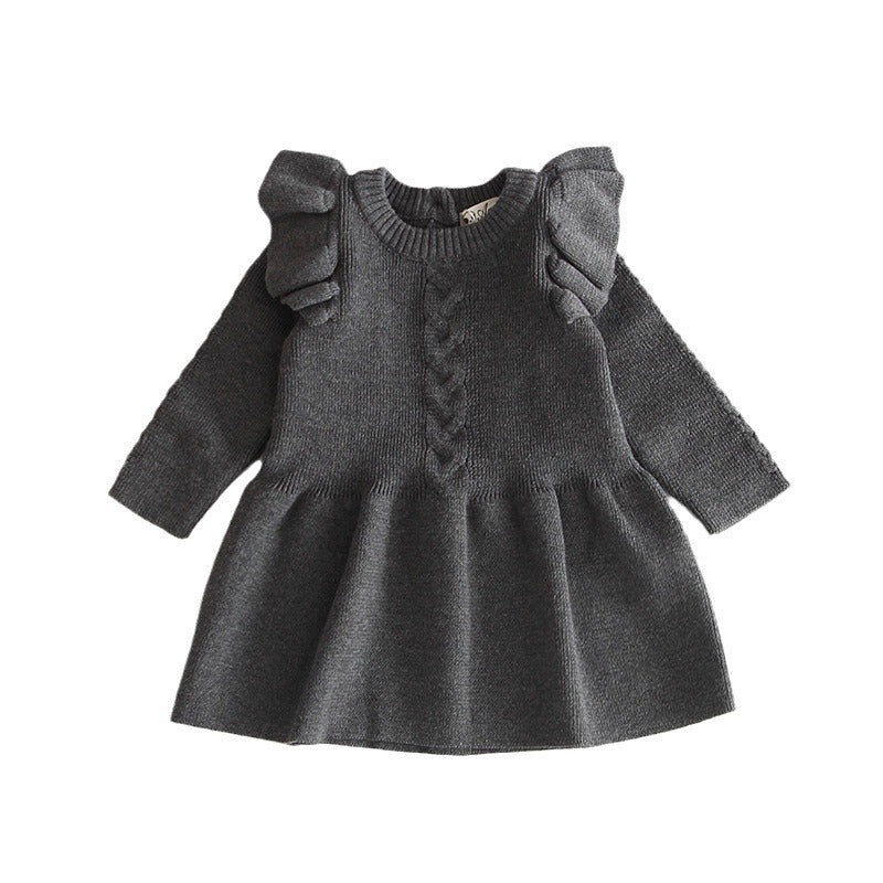 Soft and cozy baby girl knitted dress baby warm dress knitted princess sweater sweater