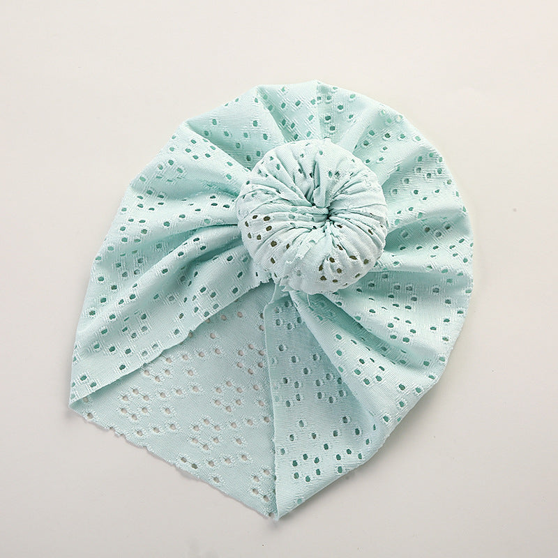 Baby Lace Pullover Cap for Newborns – Soft Cotton Donut Design