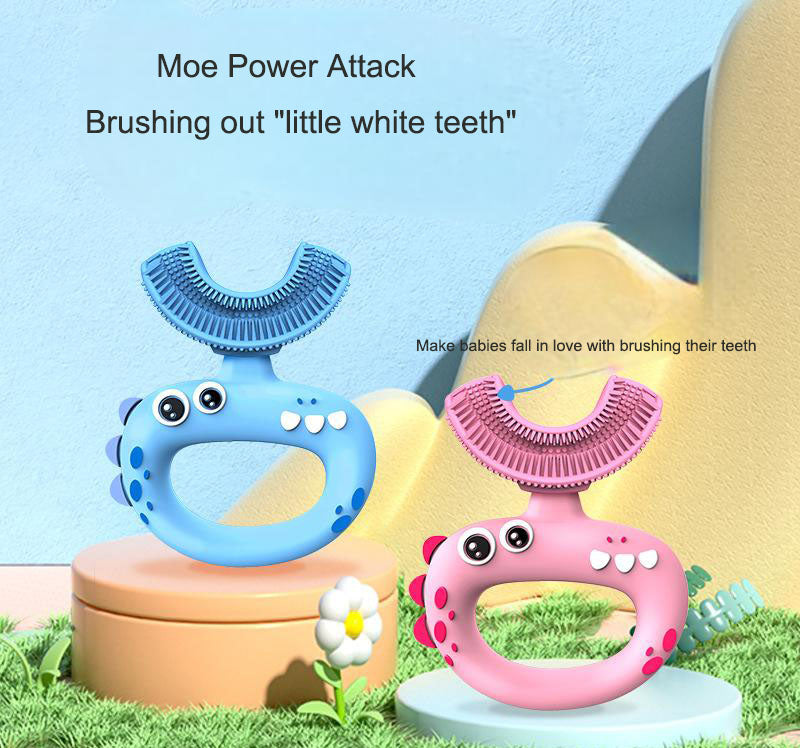 alt="Children's toothbrush Tiktok silicone baby toothbrush with ergonomic handle"