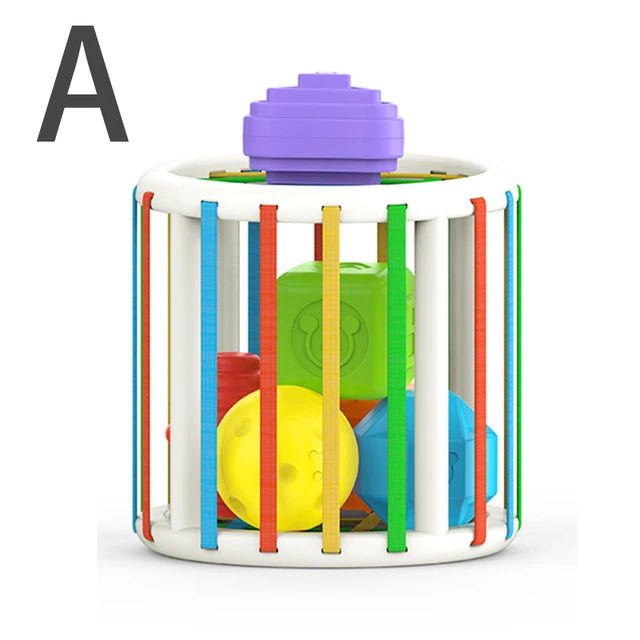 Baby Montessori Geometric Shape Blocks Toys Color Recognition Game