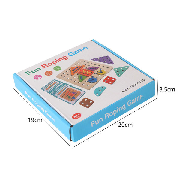 Children's Creative Rope Wearing Game Baby Early Education Puzzle Versatile Shape Matching Fun Building Blocks Toy