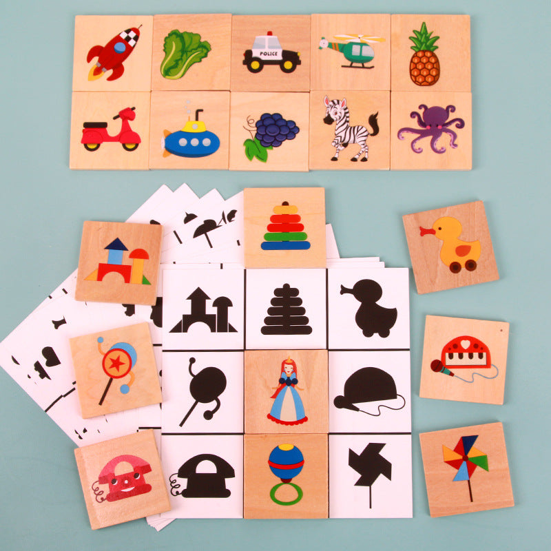 Close-up of Shape Matching Puzzle colorful pieces