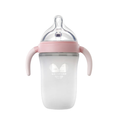 Alt: Dishwasher-safe Baby Silicone Feeding Bottle with silicone lid