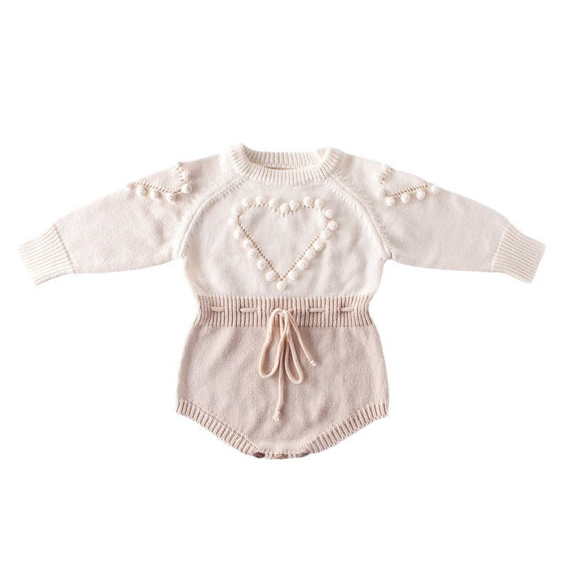 Front view of Baby handmade knitted sweater for toddlers