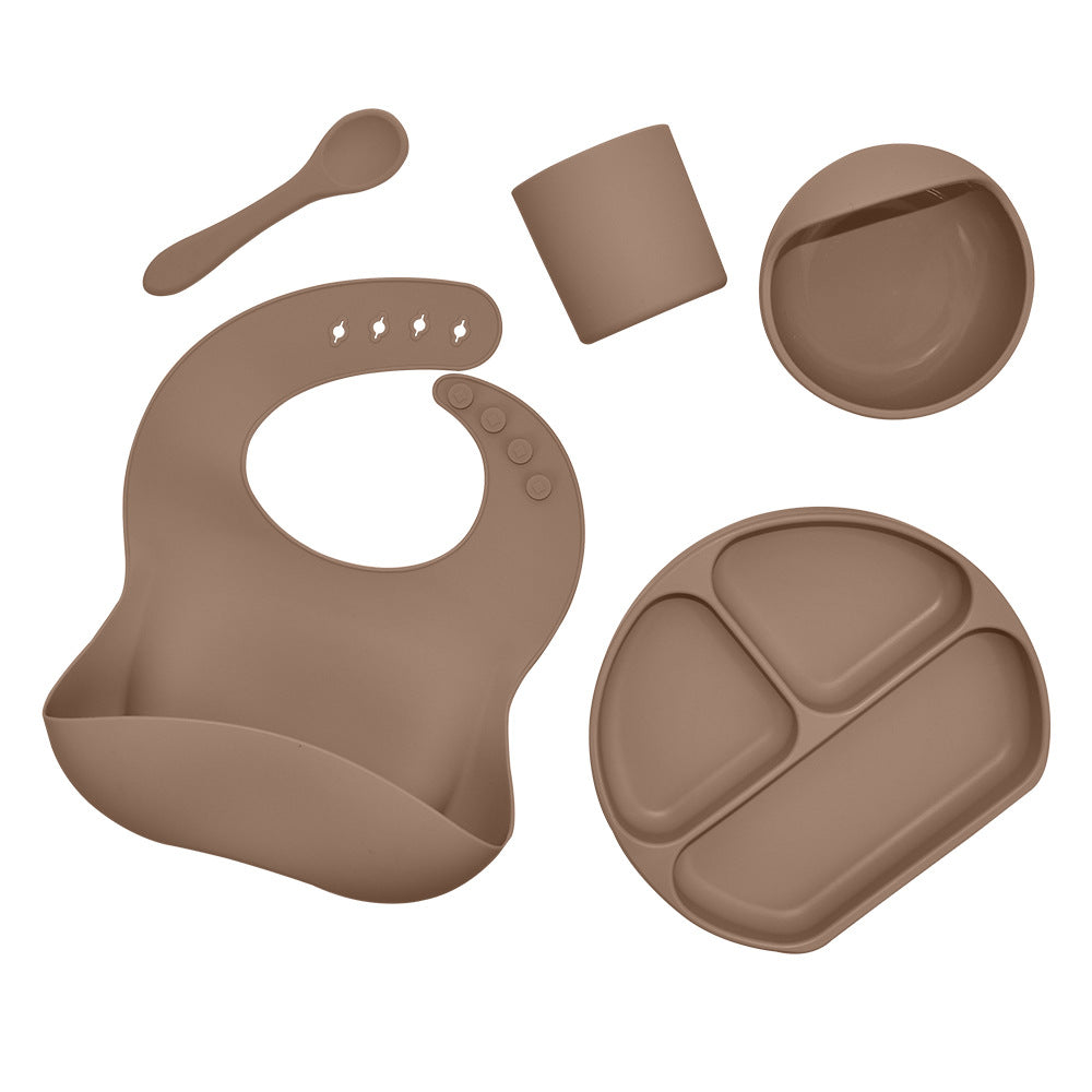 Side View of Baby Feeding Bowl and Spoon Set