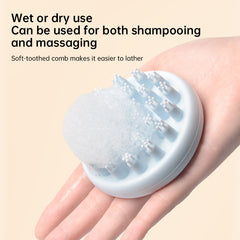 "Close-up of Baby Silicone Shampoo Scalp Massage Body Clean Scrub Feel Bath Brush bristles"