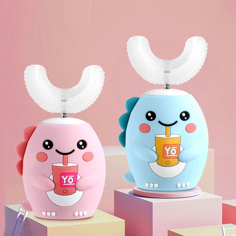Side view of U-Shaped Electric Toothbrush for Kids showing flexible design