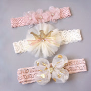 New Baby Hairband Korean Style Bow Flower Children's Hair Accessories Headband Guard Fontanelle Crown Jewelry Set Gift Box