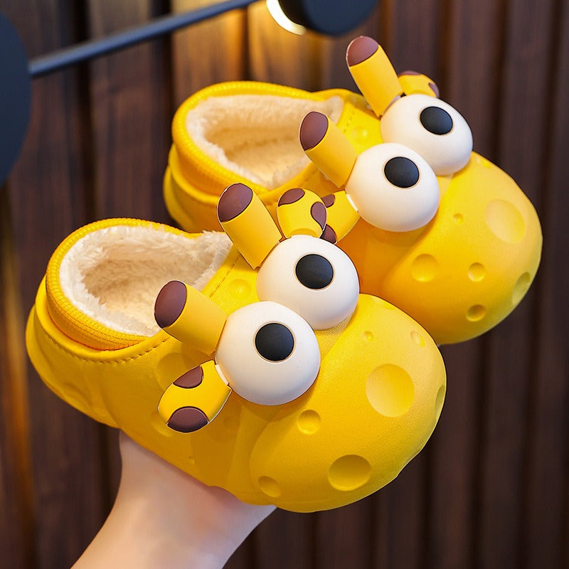 Close-up of Baby Cotton Slippers showing soft cotton lining