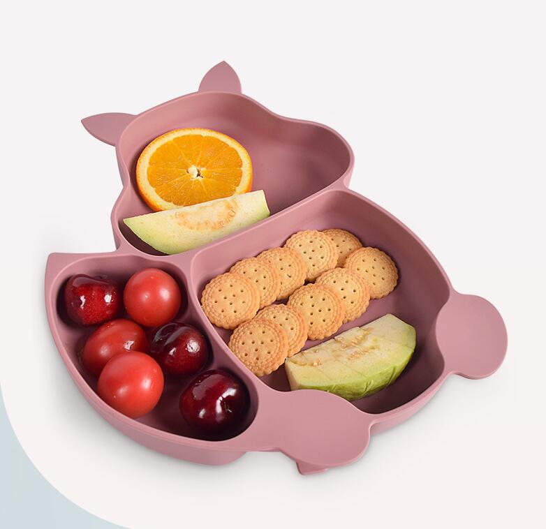 Children’s Silicone Dinner Plate with suction cup compartments