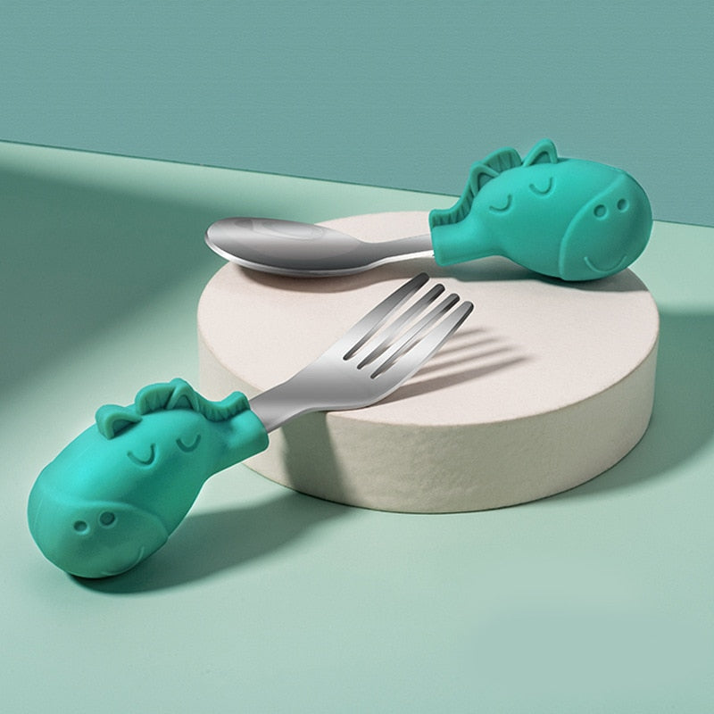 Silicone Non-Spill Baby Feeding Bowl and Spoon Set for toddlers