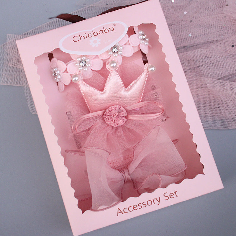 alt="Soft nylon Baby Hairband Gift Set for newborn girls"