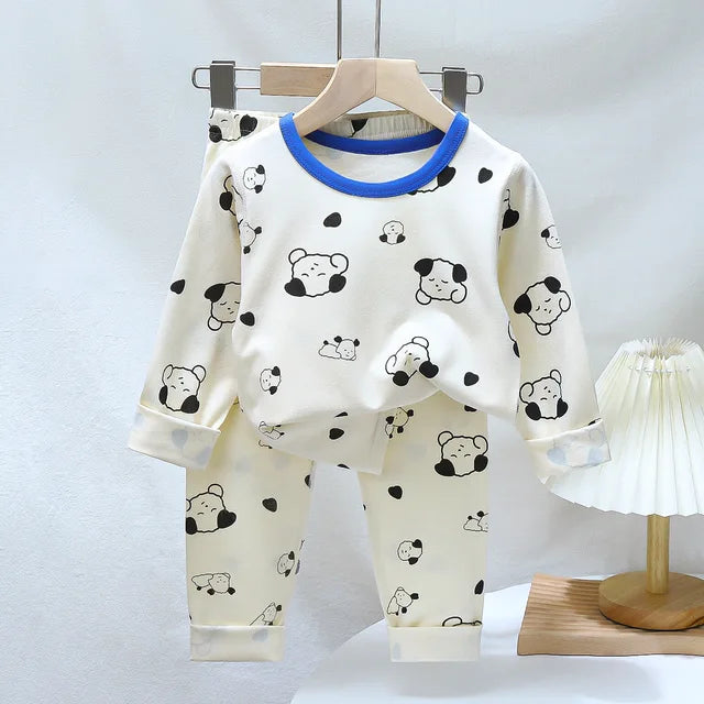 2-Piece Soft Cotton Pajamas for Children for spring and autumn nights