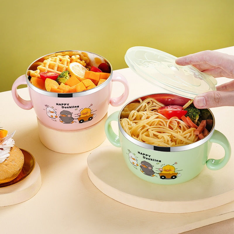 → Alt: Portable Children’s Tableware Set for home or travel use