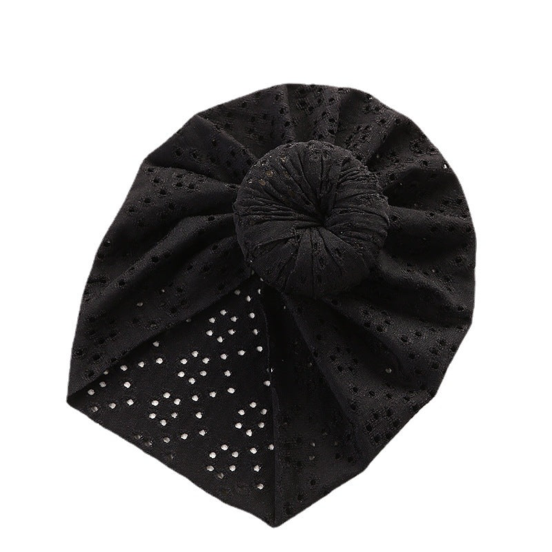 Baby Lace Pullover Cap side view showing lace hole detail